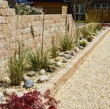Eine Naturstein Mauer Als Sichtschutz Und Grundstucksabgrenzung Garten Garte Natursteine Garten Pool Fur Kleinen Garten