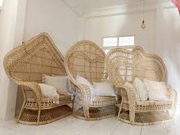 Homevestures Double Peacock Chairs Indoor Wicker Chairs Rattan Chair Living Room Wicker Peacock Chair