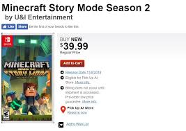 Up to5%cash back · buy minecraft by nintendo for nintendo switch at gamestop. Minecraft Story Mode Season 2 Could Be Launching November 6 For Nintendo Switch Nintendosoup