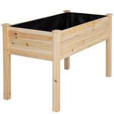 Wooden Garden Raised Bed Elevated Planter Kit Plant Flower Vegetable Seeds Box Ebay