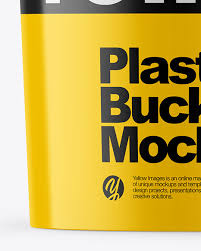 Download Glossy Plastic Bucket Mockup In Bucket Pail Mockups On Yellow Images Object Mockups PSD Mockup Templates
