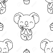 Cute doodle flowers coloring book printable pdf, digital file, meditative coloring floral art, coloring pages for kids and adults. Seamless Pattern Black And White Cute Hand Drawn Koala Doodle Royalty Free Cliparts Vectors And Stock Illustration Image 147328055