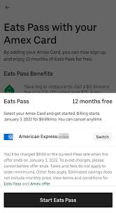 Get contactless delivery for restaurant takeout, groceries, and more! Eats Pass Uber Amex