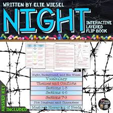 Night By Elie Wiesel Novel Study Literature Guide Flip Book Night By Elie Wiesel Flip Book Novel Studies