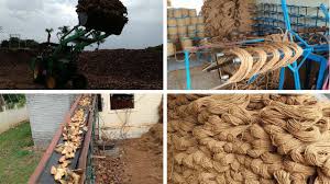 Coir Rope Making Process And Machines In Factory Coconut Husk To Coir How To Make Rope Coir New Business Ideas