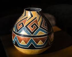 Decorated Gourdsgourd Mask Gourd Pedestal Art By Patricia Etsy Gourd Art Gourds Art