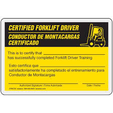 Learn to operate a forklift $250. Forklift Certification Card Template Free