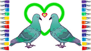 Cartoon Bird Drawing For Kids With Colour How To Draw A Dove Easy Coloring And Drawing For Kids Colorful Drawings Drawing For Beginners Drawing For Kids