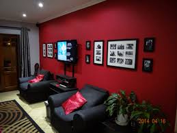 Tv Room Red Wall Gallery Wall Family Photos Painted Couch Red Accent Wall Bedroom Room Wall Colors Bedroom Wall Colors