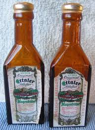 Vtg Liquor Bottles Brown Magenbitters Original Klofter With Caps Germany Bitters Whiskey