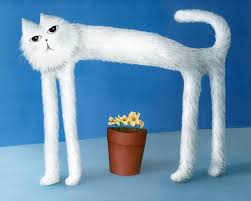 10 tall cement sitting up kitten cat garden art concrete statue kitty. Skinny Cat With His Flower Pot Painting By Marlene Llanes Saatchi Art