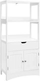 Sometimes your bathroom just needs that extra little something. Amazon Com Vasagle Bathroom Storage Cabinet With Drawer 2 Open Shelves And Door Cupboard Large Floor Cabinet In The Entryway Kitchen White Ubbc64wt Furniture Decor