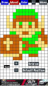 Use the paint bucket tool in the graphic editor to dump paint in the squares to make your pixel art! Link Pixel Art Zelda Amino
