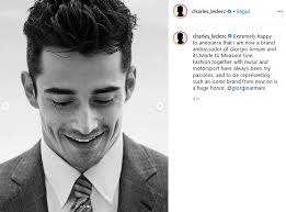 Fashion group armani reopened its stores in italy on monday and is getting itself up to speed in style with none other than charles leclerc. Charles Leclerc E Il Nuovo Testimonial Di Giorgio Armani