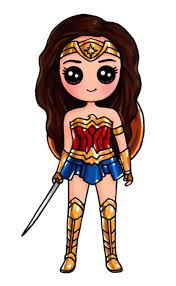You'll need red, blue, yellow, and peach colors. Pin By Mia Sole On Wonder Woman Kawaii Girl Drawings Cute Kawaii Drawings Cute Girl Drawing