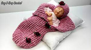 Easy Crochet Baby Cocoon With Hat Serenity Sleep Sack Bag O Day Crochet Tutorial 618 Youtube