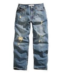 Tin Haul Blue Heavy Distressed Hoss Loose Fit Jeans Men