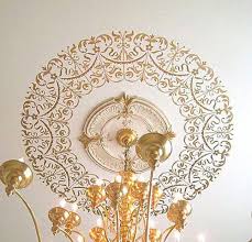Georgian Ceiling Medallion Stencil Decorative Stencils For Easy Diy Home Decor Diydecorating Ceiling Medallions Mandala Stencils Stencil Designs
