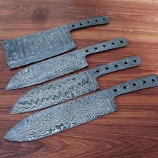 Handmade Damascus Steel Blank Chef Blades Overall Length 10 To 12 Inches Blade Pattern Ledder Blade Hardness 56 60 Knife Pocket Knife Damascus Steel