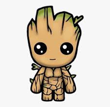 First draw four small marks for the height and width of the circle, then connect the marks using curved lines. Groot Babygroot Baby Groot Cute Drawing Hd Png Download Kindpng