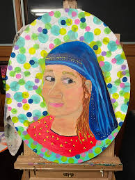 Acrylic Painting of Daughter Inspired by Mona Lisa