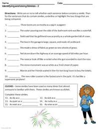 Figurative Language And Imagery Worksheet Set Figurative Language School Worksheets Reading Lesson Plans