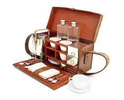 A Veteran Leather Cased Picnic Tea Set For Four Persons For The Minerva Car Company Circa 1905 Tea Set Whiskey Gift Set Tea