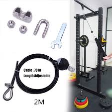 You'll be able to do cable crossovers, set up a high pulley for exercise such as. Shop Lifts Pull Down Home Gym Diy Pulley Cable Machine Attachment System Steel Wire Cable For Lat Pulley System Lifting Blocks Hoists Ladder Lift Anmkot Cable Pulley Gym Equipment Exercise Machine Parts Accessories Sports