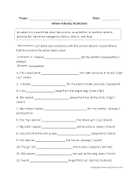 When addresses the time of the action. Parts Speech Worksheets Adverb Worksheets