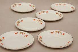 Aside from the memories, the autumn leaf dishes are appealing because of their versatility. Vintage Jewel Tea Autumn Leaf Bread Butter Plates Hall China Jewel T Dinnerware