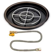 106307999 product rating is 4.8 4.8 (11) see price at checkout was save standard delivery eligible compare add to cart 947949   { } sunnydaze decor 36 in. 25 Round Oil Rubbed Bronze Drop In Pan With Match Light Kit 18 Fire Pit Ring Natural Gas