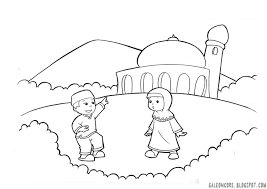 Sketsa gambar masjid untuk lomba mewarnai via anekagambarmewarnai.website. Pin Di Muslim Kids