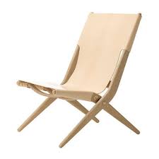Saxe Oak Natural Leather Available 1st April Folding Chair Leather Lounge Chair Folding Lounge Chair