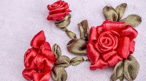 Sue hillis designs happy halloween! Ribbon Flowers Red Roses Embroidery Stitches By Hand Handiworks 73 Youtube
