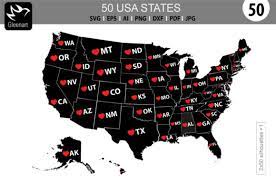 Topographic map of the contiguous united states. 50 Usa States Map Bundle Grafik Von Gleenart Graphic Design Creative Fabrica