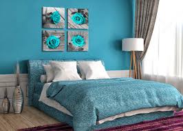 Stunning home interiors click here to download valence with nailheads click here to download bedroom home decor interior decoration. Amazon Com Turquoise Bathroom Pictures Wall Decor Black And White Floral Canvas Artwork Painting Teal Rose For Bedroom Living Room Decorations Valentine S Day 20x20 X4 Stretched And Framed Ready To Hang Posters Prints