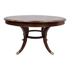 Thomasville Bogart Collection Round Mahogany Pedestal Base Dining Table With Leaf Item Feature Metal Dining Table Mahogany Dining Table Circular Dining Table