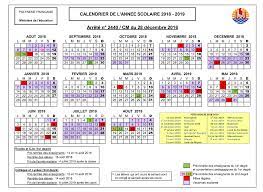 En revanche, l'ordre des zones en vacances, lui, change comme chaque année. Calendrier Scolaire 2018 2019 Vice Rectorat De Polynesie Francaise