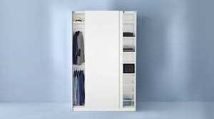 2x 130527 original ikea pax wardrobe brackets clips for rail white with screws. Buy Wardrobe Corner Sliding And Fitted Wardrobe Online Ikea