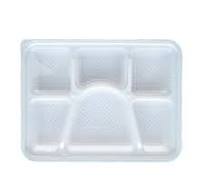 Cornstarch Food Tray 6 Compartment Biodegradable Cornstarch Disposable  Takeaway Lunch Tray with PET Lid for Restaurant