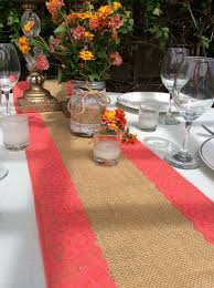 Wedding Decor Burlap Table Runner Coral Pink Lace 5ft 7ft Long X 10 In Wide Coral Wedding Burlap Table Decorations Coral Wedding Decorations Table Decorations