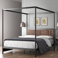 All in one bed, complete bed system, twin size. Zinus Wesley 72 Metal And Wood Canopy Platform Bed Queen Walmart Com In 2021 Wood Canopy Canopy Bed Frame Zinus