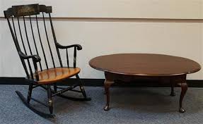 Since eyes will be on it, keep it looking neat. Lot Hitchcock Stencil Decorated Boston Rocker And Queen Anne Style Coffee Table