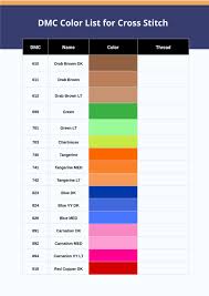 Mailed DMC Color Chart in Illustrator, PDF - Download | Template.net