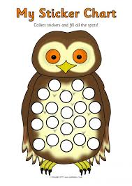 owl sticker reward charts sb11786 sparklebox