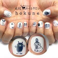 h o k u n e ほ く ねはinstagramを利用しています 陶器みたいな ムーミン のなかまたち ムーミンネイル ミーネイル スティンキー 陶器ネイル 北欧ネイル 北欧 北欧ネイルサロンhokune 栄ネイル 名古屋ネイル 栄駅ネイル カジュアルネイ 北欧ネイル