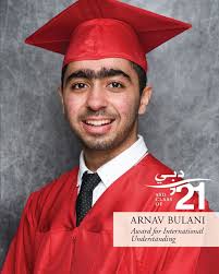 Congratulations to the following students who received Senior Awards for  excellence in the areas of academics, service, and leadership:  Distinguished Service Award: Maya Hinedi Award for International  Understanding: Arnav Bulani Senior Arts