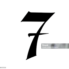 Number 7 In The Gothic Style Vector The Symbol Is Isolated On A White  Background Calligraphy And Lettering Medieval Latin Letter Logo For The  Company Monogram Elegant Font For A Tattoo Stock