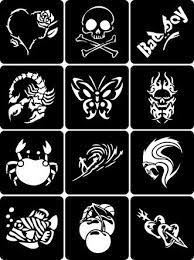 Temporary Tattoo Stencils Set 10 Tattoo Schablonen Schablonen Temporare Tatowierung