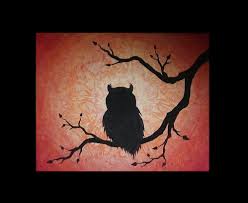 Acrylic Silhouette Painting Part 2 Whooo S Tree Owl Canvas Painting Silhouette Painting Owl Canvas Painting Easy Easy and fun painting lesson! owl canvas painting